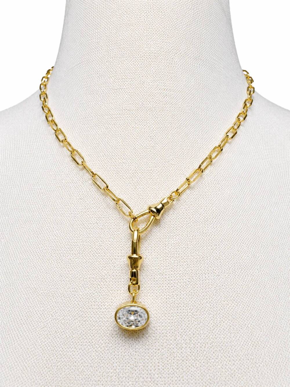 NEW NO WHINING DESIGNING women's waterproof paperclip link chain necklace in gol